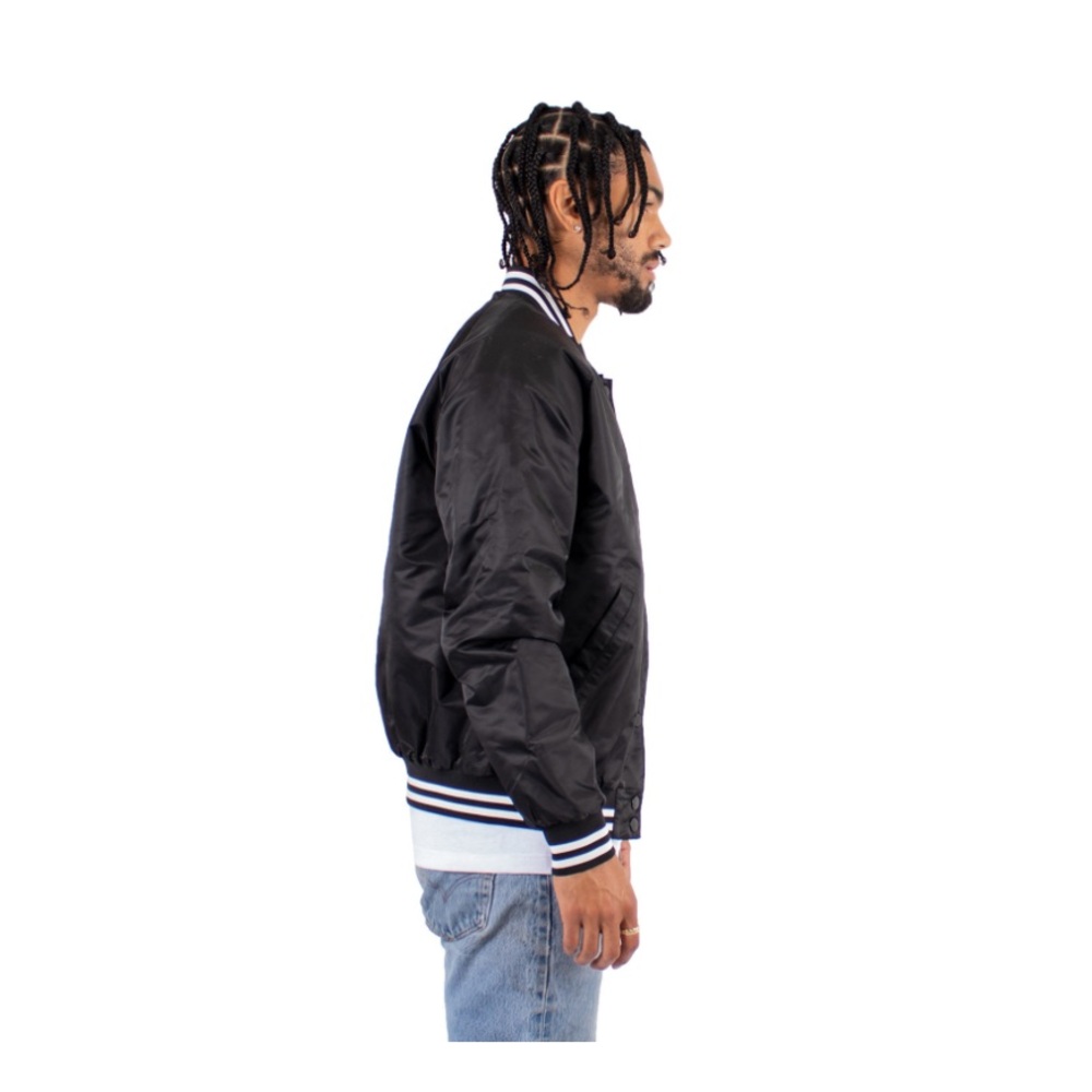 Men's Classic Black Bomber Jacket